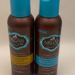 HASK Argan Oil Repairing Shampoo & Conditioner Travel Size Combo Set 3.3oz each